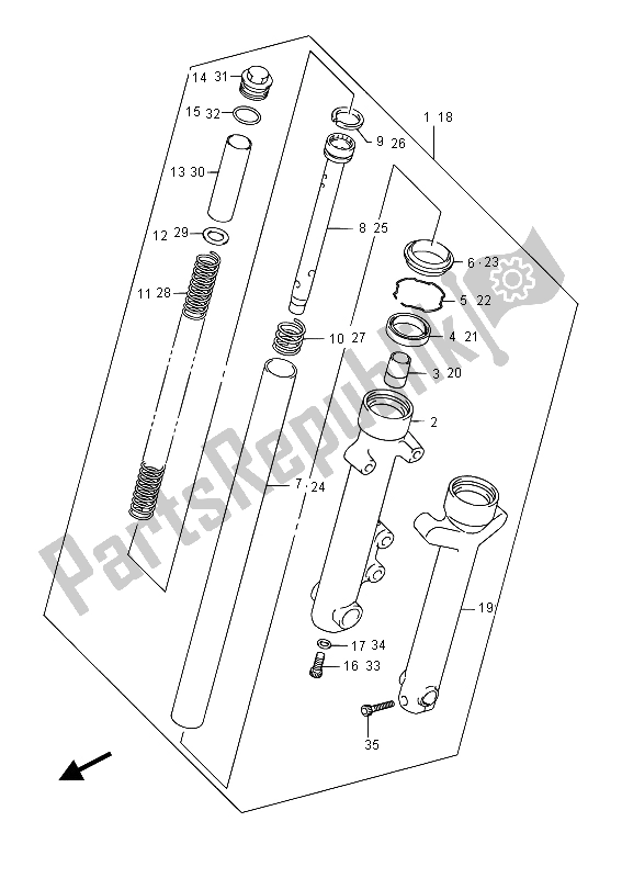 Todas las partes para Amortiguador De Horquilla Delantera de Suzuki RV 125 2015