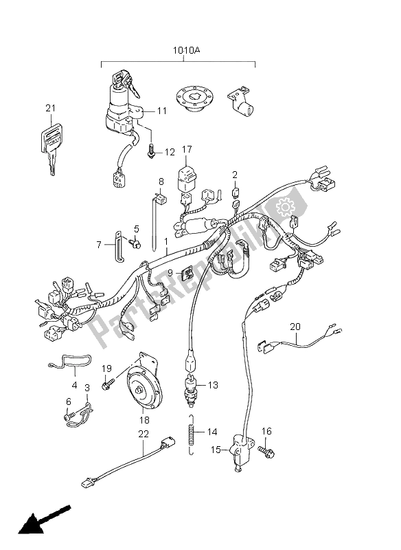 All parts for the Wiring Harness of the Suzuki GS 500E 1999