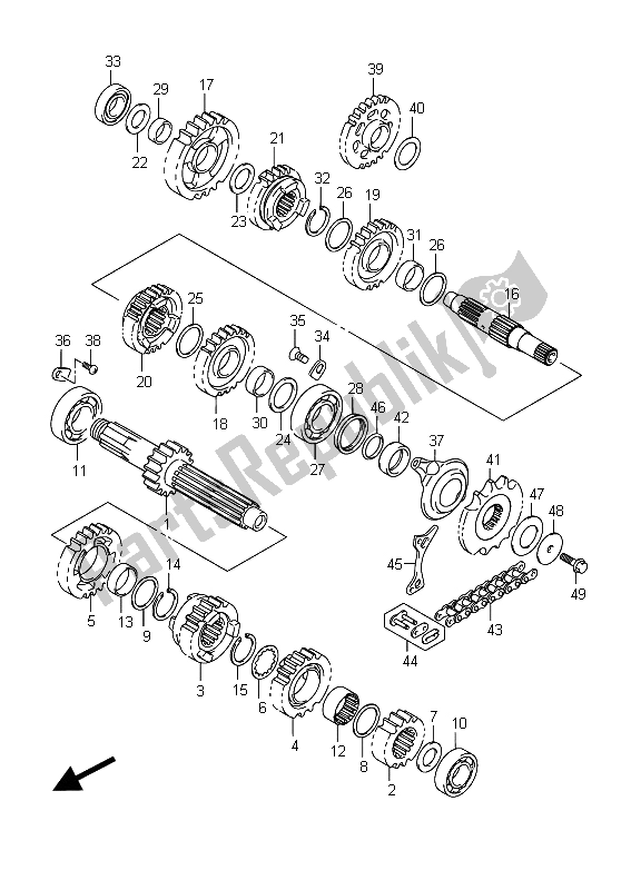 All parts for the Transmission of the Suzuki RM Z 250 2015