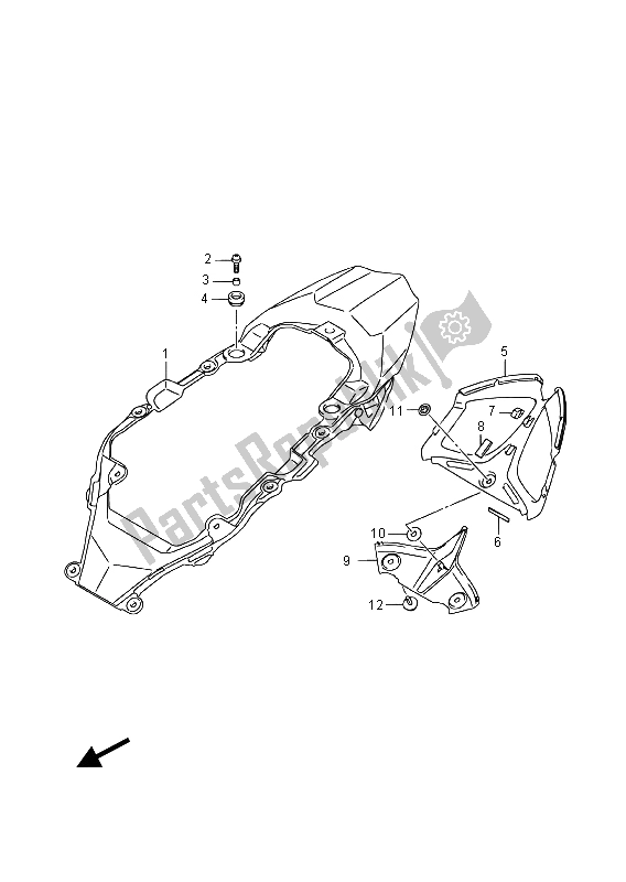 All parts for the Frame Center Cover of the Suzuki GSX R 1000A 2015