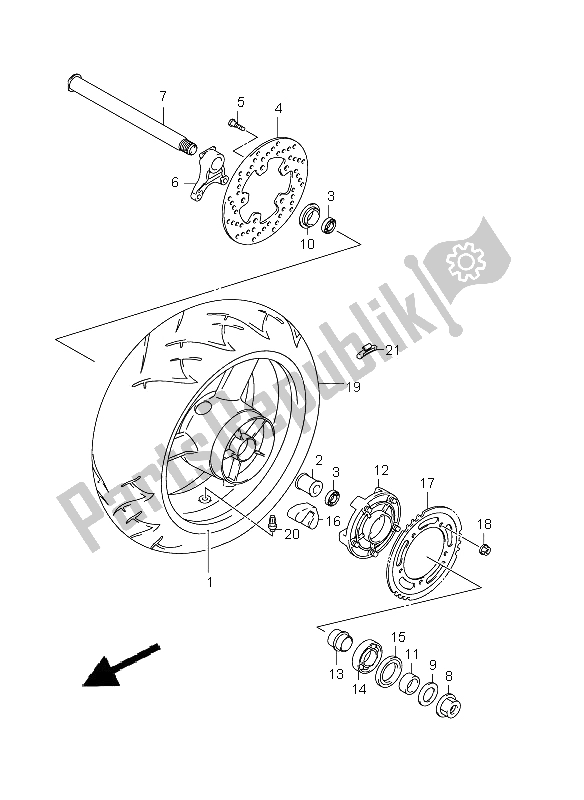 Todas las partes para Rueda Trasera de Suzuki GSX R 1000 2002