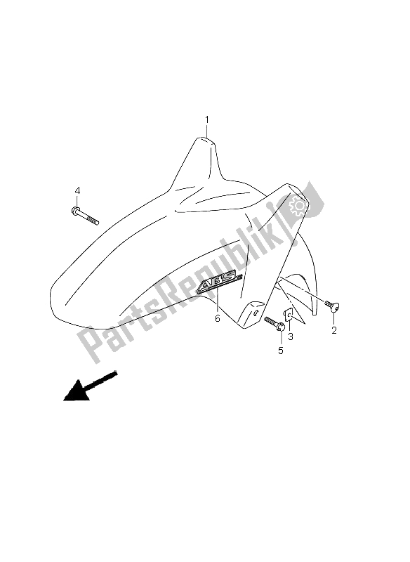 All parts for the Front Fender (dl650a E24) of the Suzuki DL 650A V Strom 2011