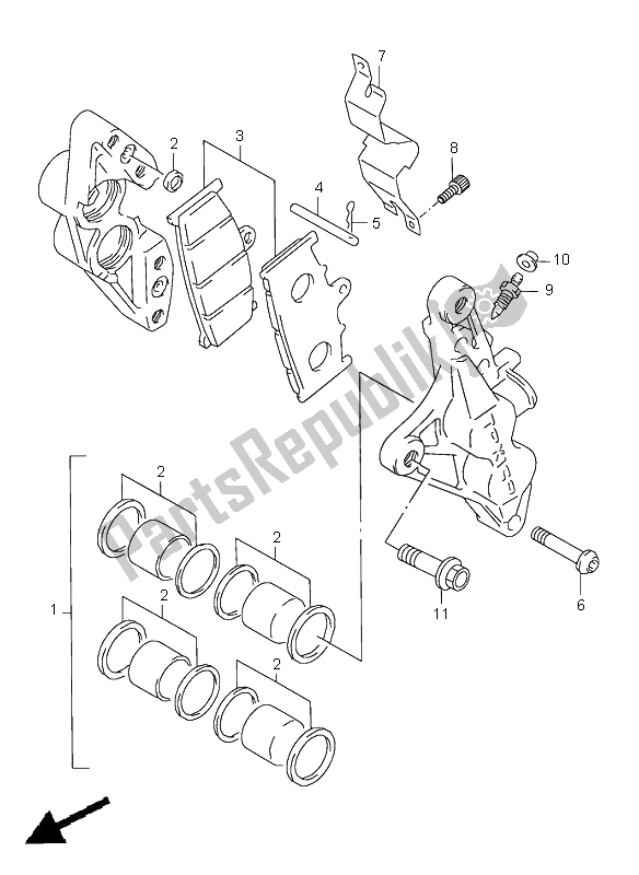 Tutte le parti per il Pinze Anteriori del Suzuki GSX R 600 1997