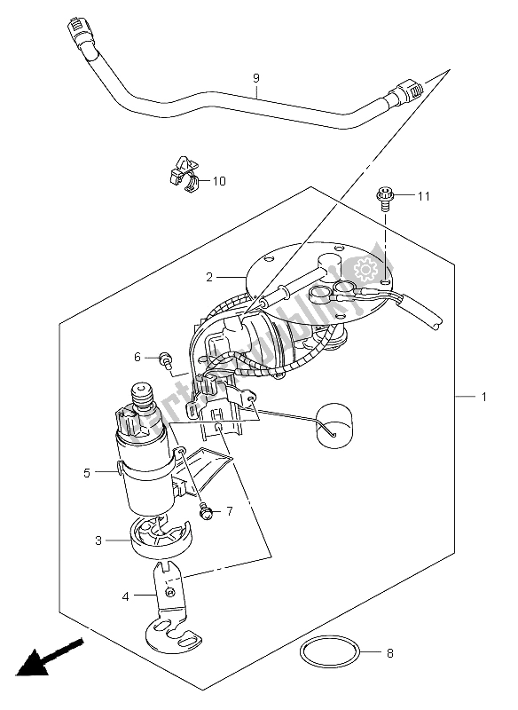 All parts for the Fuel Pump of the Suzuki VL 1500 Intruder LC 2008