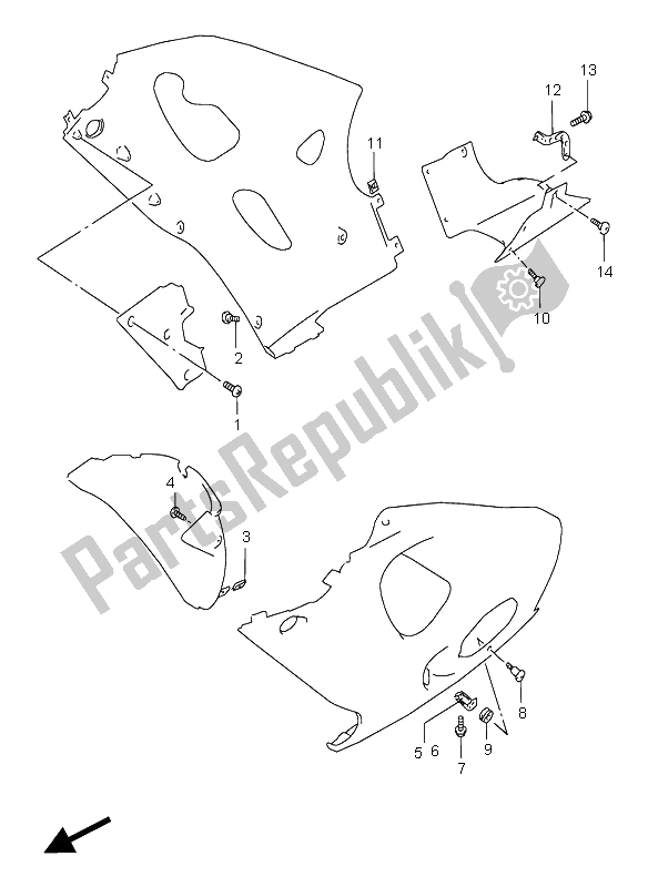 All parts for the Under Cowling Installation Parts of the Suzuki GSX R 750 1999