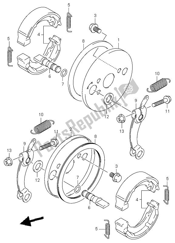 Tutte le parti per il Freno Anteriore del Suzuki LT A 50 Quadsport 2004