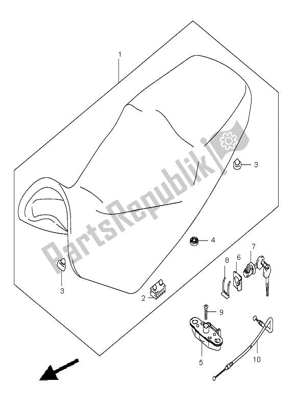 All parts for the Seat of the Suzuki DL 1000 V Strom 2002