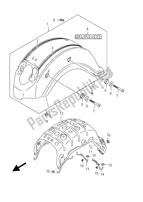 Todas las partes para Guardabarros Trasero (vl800c E24) de Suzuki C 800 VL Intruder 2012