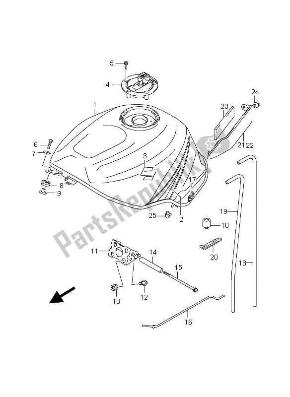 Todas las partes para Tanque De Combustible (gsx-r600) de Suzuki GSX R 600X 2005