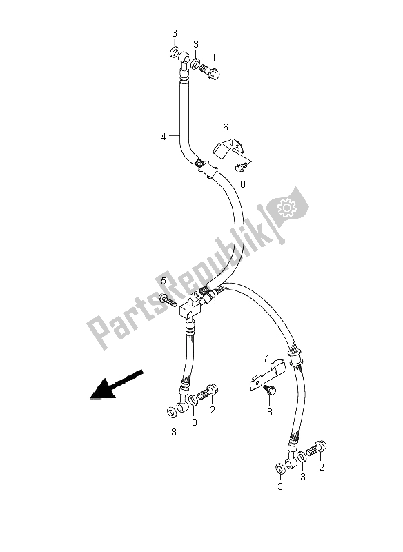 All parts for the Front Brake Hose (sv650-u-s-su) of the Suzuki SV 650 Nsnasa 2008