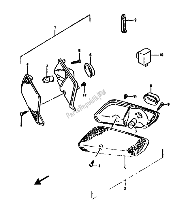 Tutte le parti per il Indicatore Di Direzione del Suzuki AH 50 1994