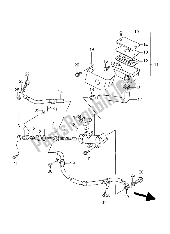 Todas las partes para Cilindro Maestro Trasero de Suzuki VL 1500 Intruder LC 1999