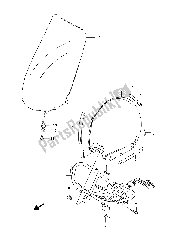 Tutte le parti per il Schermo Del Vento (uh200) del Suzuki UH 200A Burgman 2014