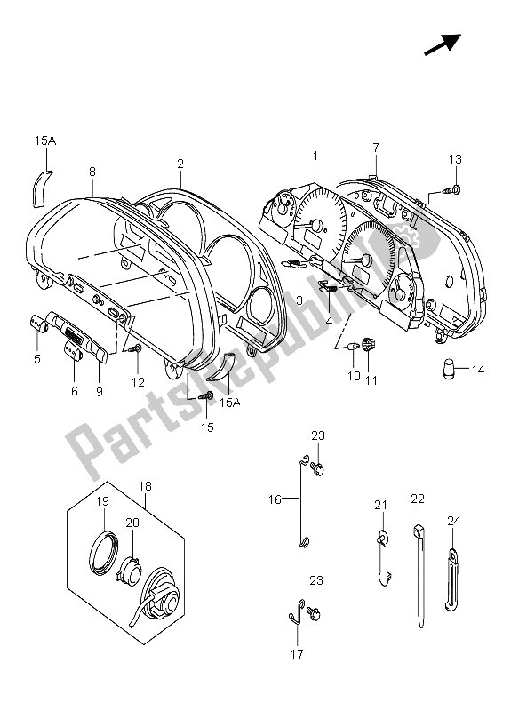 Tutte le parti per il Tachimetro (e2-e19-e38) del Suzuki AN 250 Burgman 2005