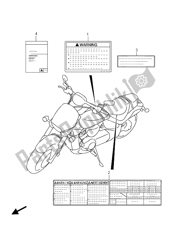 Todas las partes para Etiqueta (vzr1800z E02) de Suzuki VZR 1800 M Intruder 2014