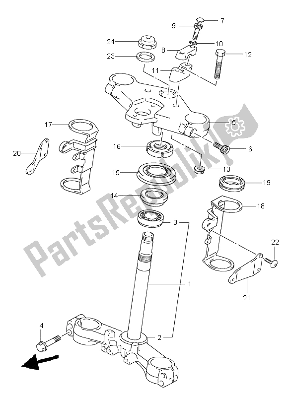 Todas las partes para Vástago De Dirección (sv650-u) de Suzuki SV 650 NS 1999