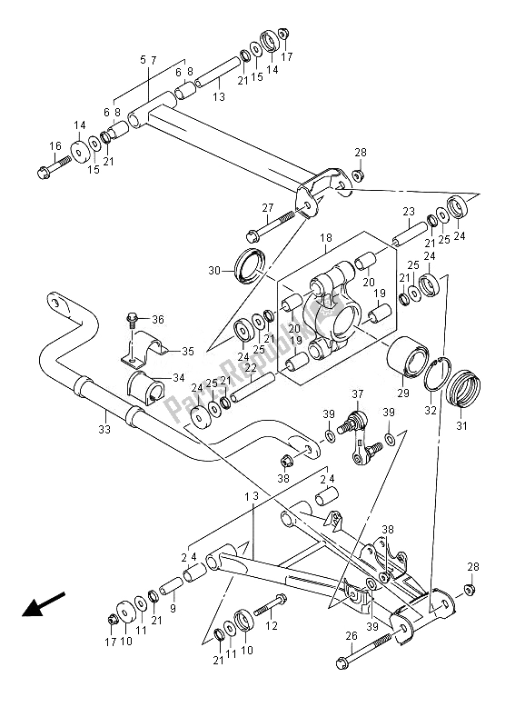 Tutte le parti per il Braccio Di Sospensione Posteriore del Suzuki LT A 750 XPZ Kingquad AXI 4X4 2014