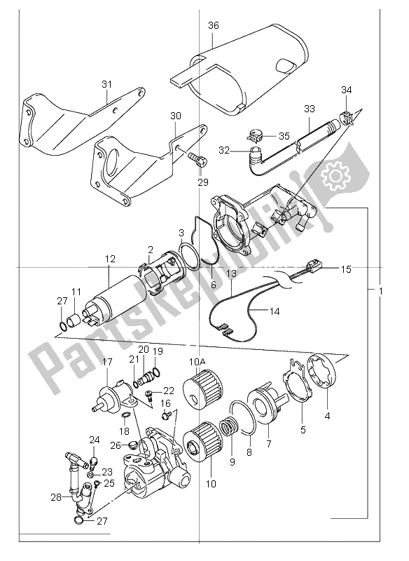All parts for the Pump Assy of the Suzuki GSX 1300R Hayabusa 2000