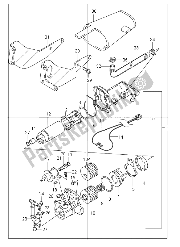 All parts for the Pump Assy of the Suzuki GSX 1300R Hayabusa 2000