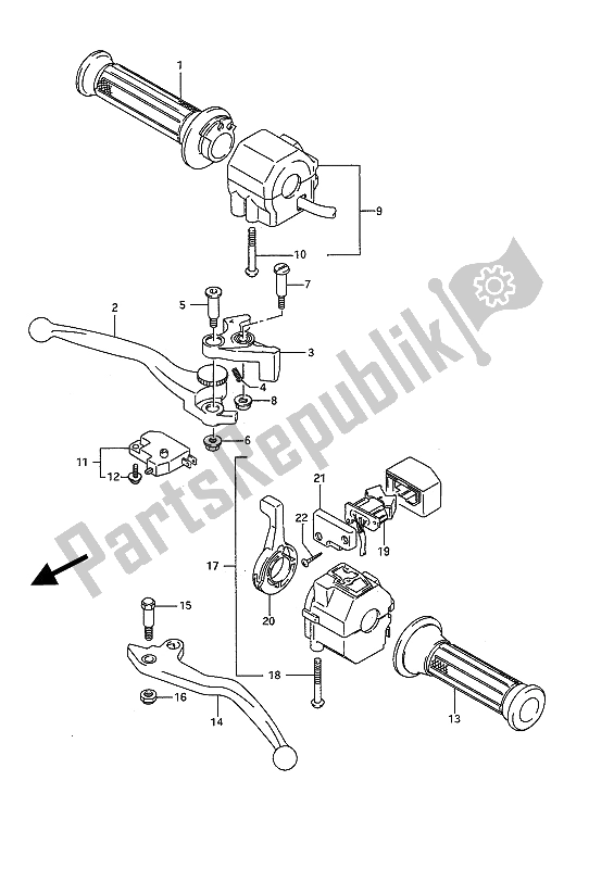 Tutte le parti per il Interruttore Maniglia del Suzuki GSX 1100F 1993