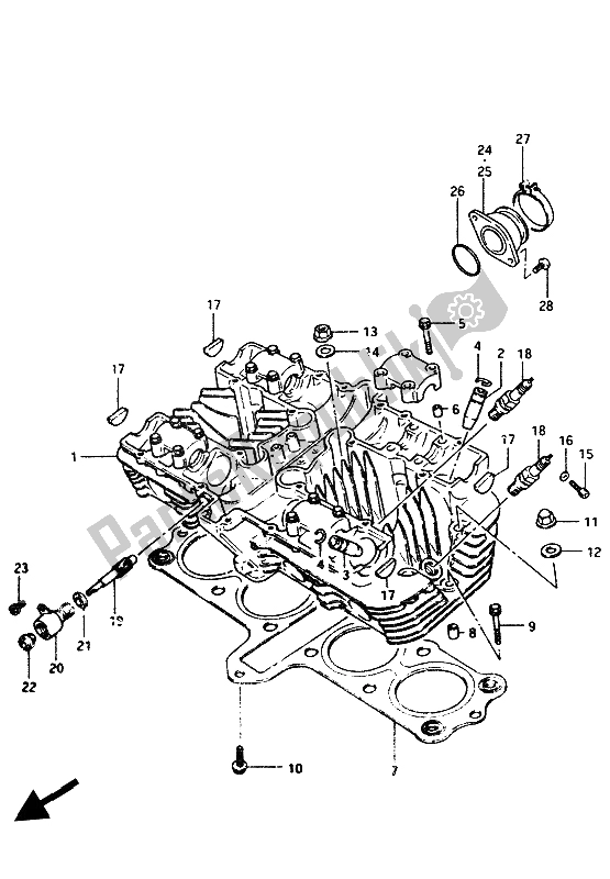 Tutte le parti per il Testata del Suzuki GS 1100G 1986