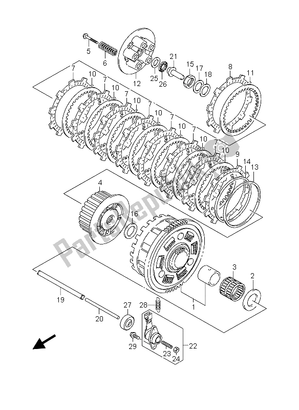 Tutte le parti per il Frizione del Suzuki GSX R 600 2004