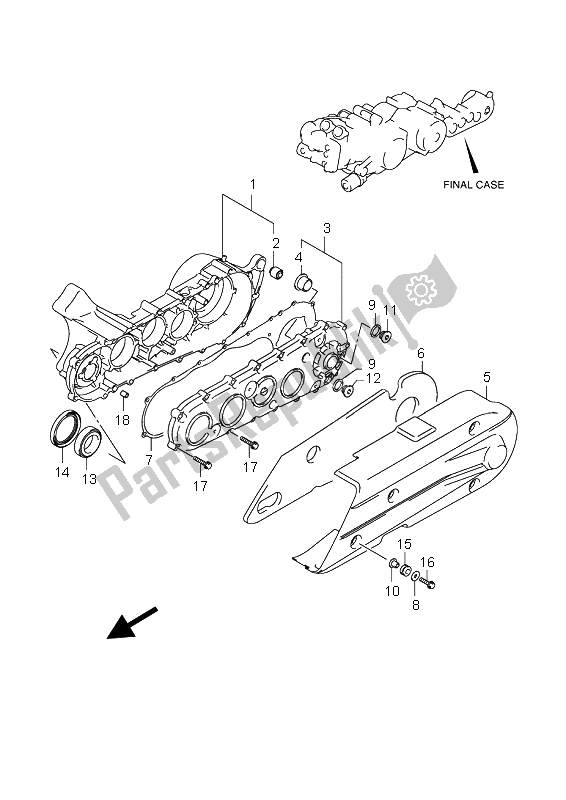 All parts for the Case Final (an650a) of the Suzuki AN 650A Burgman Executive 2006