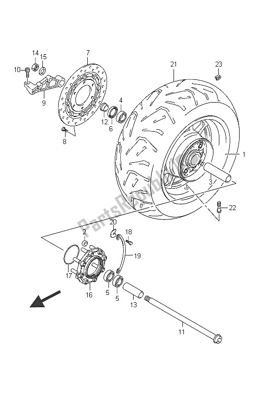 Toutes les pièces pour le Roue Arrière (vlr1800 E2) du Suzuki C 1800R VLR 1800 Intruder 2011