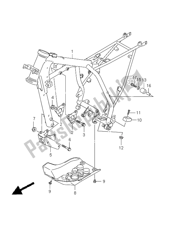 All parts for the Frame of the Suzuki DR Z 125 SW LW 2009