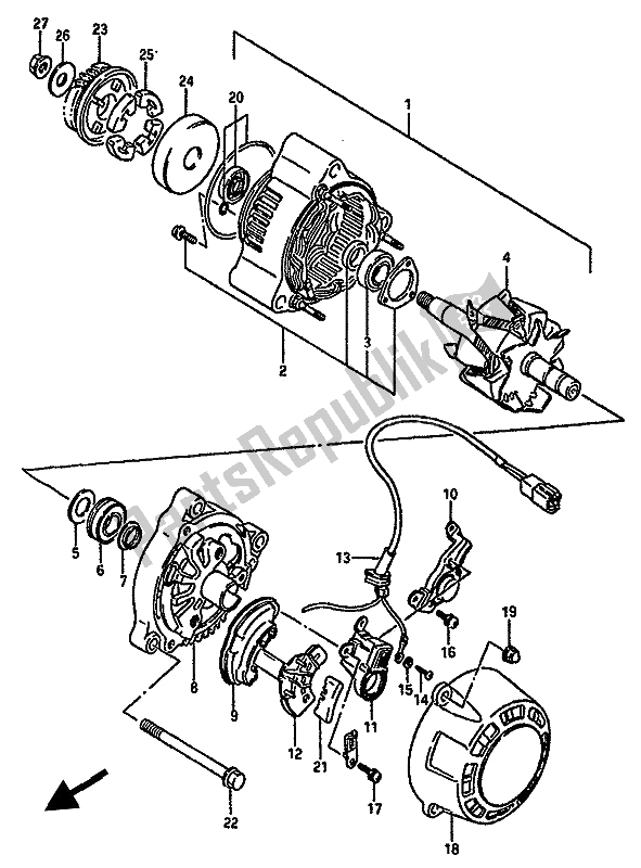 Wszystkie części do Alternator (nr E. 116198) Suzuki GSX R 750X 1986