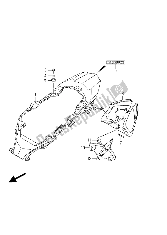 Tutte le parti per il Copertura Centrale Del Telaio del Suzuki GSX R 1000 2011