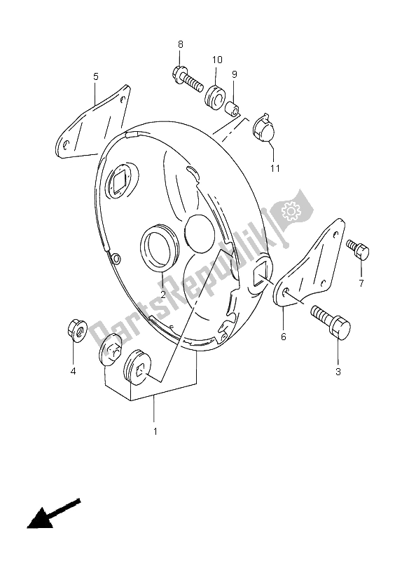 All parts for the Headlamp Housing of the Suzuki GS 500E 1999