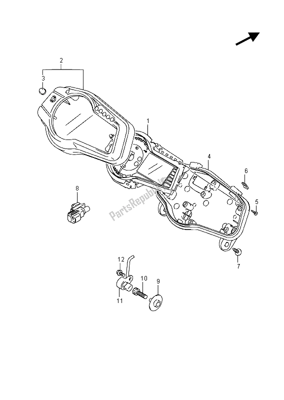 Todas las partes para Velocímetro de Suzuki DL 650 XA V Strom 2015