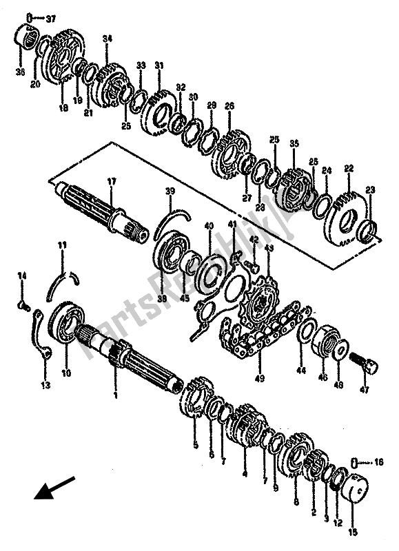 Toutes les pièces pour le Transmission du Suzuki GSX 750F 1994