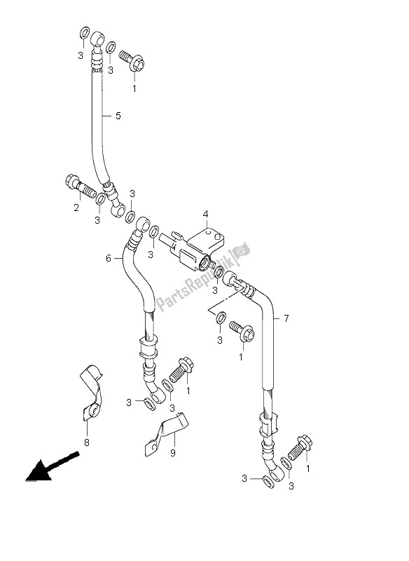 Tutte le parti per il Tubo Freno Anteriore del Suzuki GSX 1400 2002