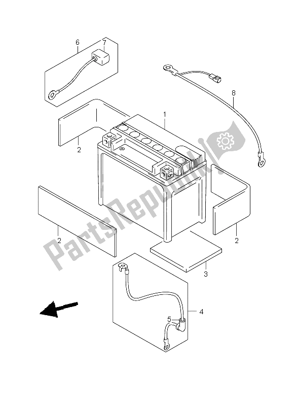 Tutte le parti per il Batteria del Suzuki VL 800C Volusia 2006