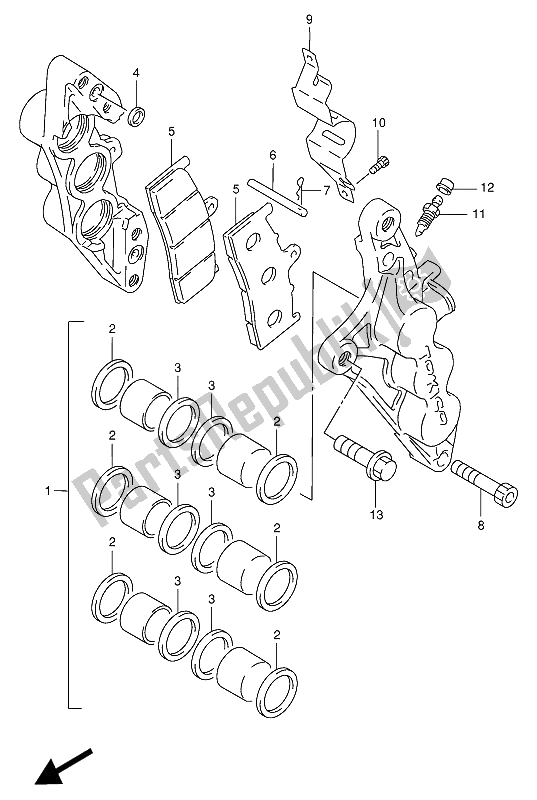 Tutte le parti per il Pinze Anteriori del Suzuki GSX R 1100W 1993