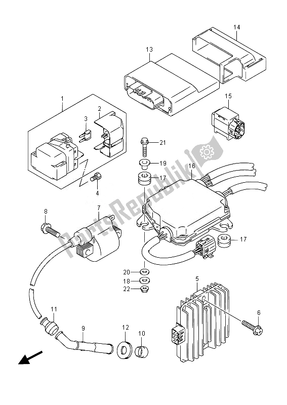 Todas las partes para Eléctrico de Suzuki LT A 750 XPZ Kingquad AXI 4X4 2014