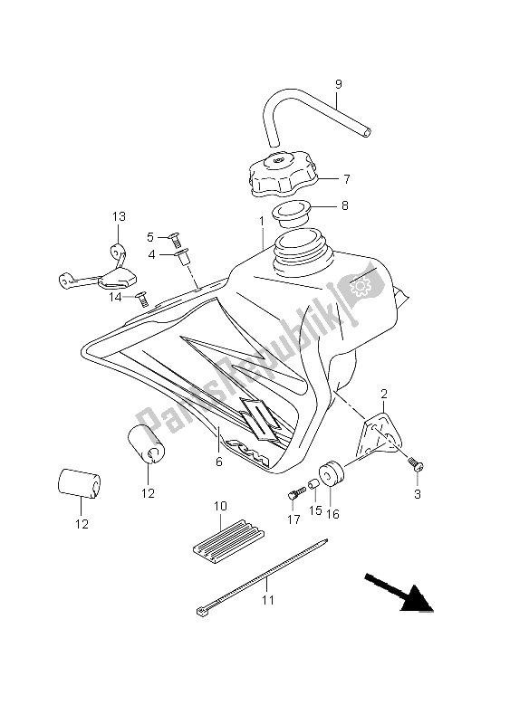 Todas las partes para Depósito De Combustible de Suzuki RM 85 SW LW 2009