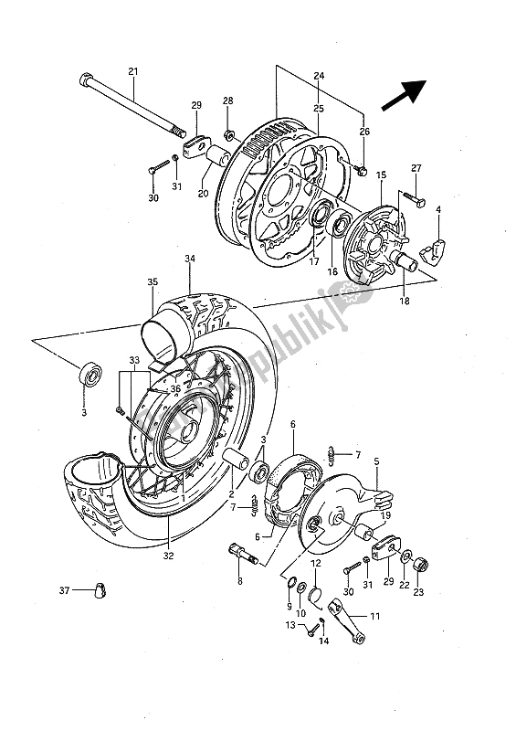 Toutes les pièces pour le Roue Arrière du Suzuki LS 650P Savage 1994