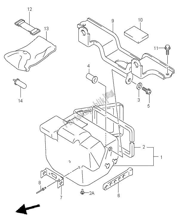 All parts for the Rear Box of the Suzuki LT A 400F Eiger 4X4 2004