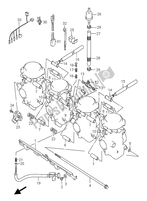 Tutte le parti per il Raccordi Carburatore del Suzuki GSX 600F 2005