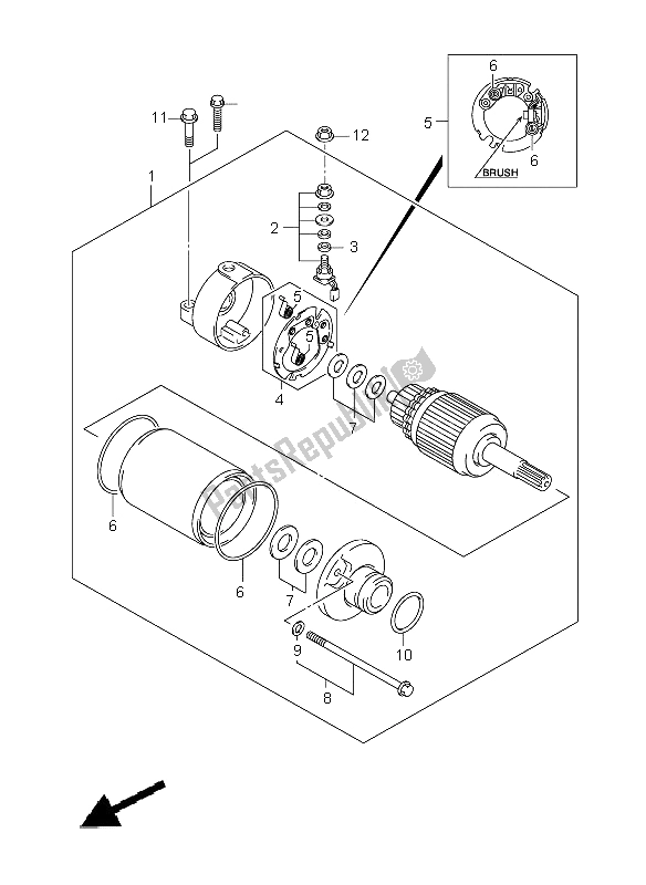 Todas las partes para Motor De Arranque de Suzuki DR Z 400E 2005