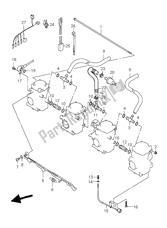 All parts for the Carburetor Fittings of the Suzuki GSF 600 NSZ Bandit 2004