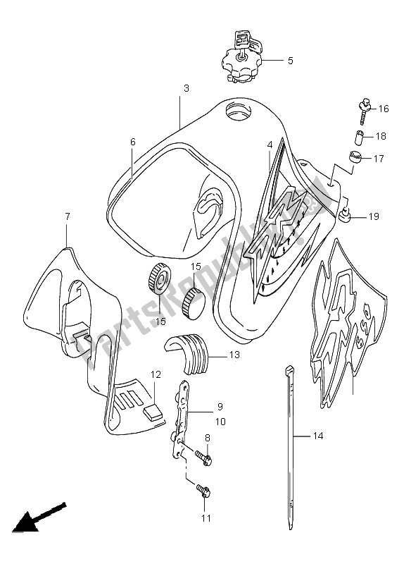 All parts for the Fuel Tank of the Suzuki DR 650 SE 1999