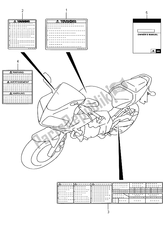 Todas as partes de Rótulo do Suzuki SV 650S 2015