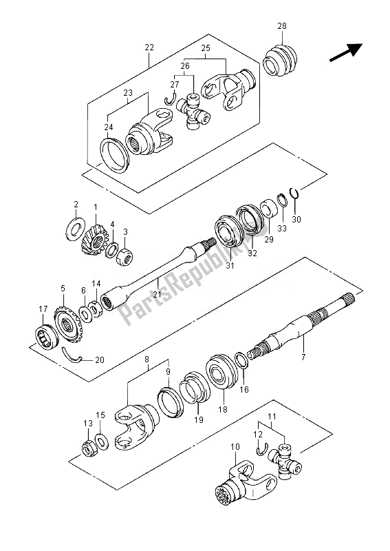 Toutes les pièces pour le Lecteur Secondaire (lt-a400fz) du Suzuki LT A 400 FZ Kingquad ASI 4X4 2014