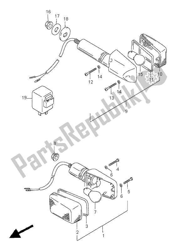 Toutes les pièces pour le Feu Clignotant du Suzuki GS 500E 1999