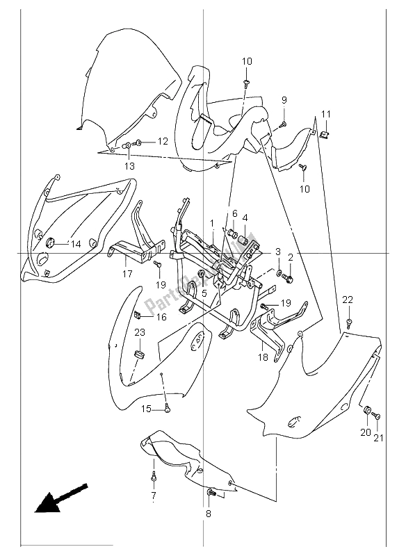 Tutte le parti per il Parti Di Installazione Della Calandra (gsf1200s) del Suzuki GSF 1200 NSZ Bandit 2004