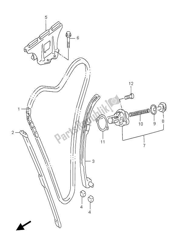 Wszystkie części do ? A? Cuch Krzywkowy Suzuki GSX 750F 2005